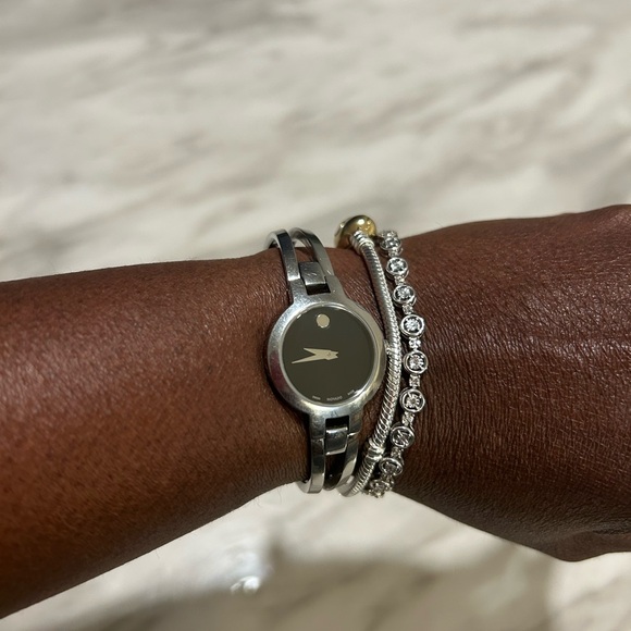 Movado Women’s Swiss Amorosa Stainless Steel Bangle Bracelet Watch 24mm - Picture 5 of 7